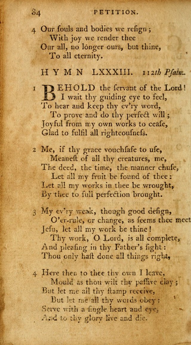 A Pocket Hymn Book, Designed as a Constant Companion for the Pious,  Collected from Various Authors. 28th ed. page 84