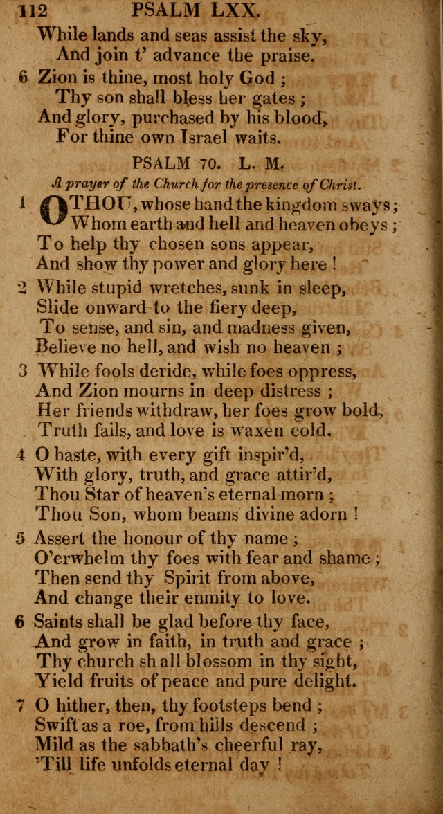 The Psalms and Hymns: with the catechism, confession of faith and liturgy of the Reformed Dutch Church in North America page 112