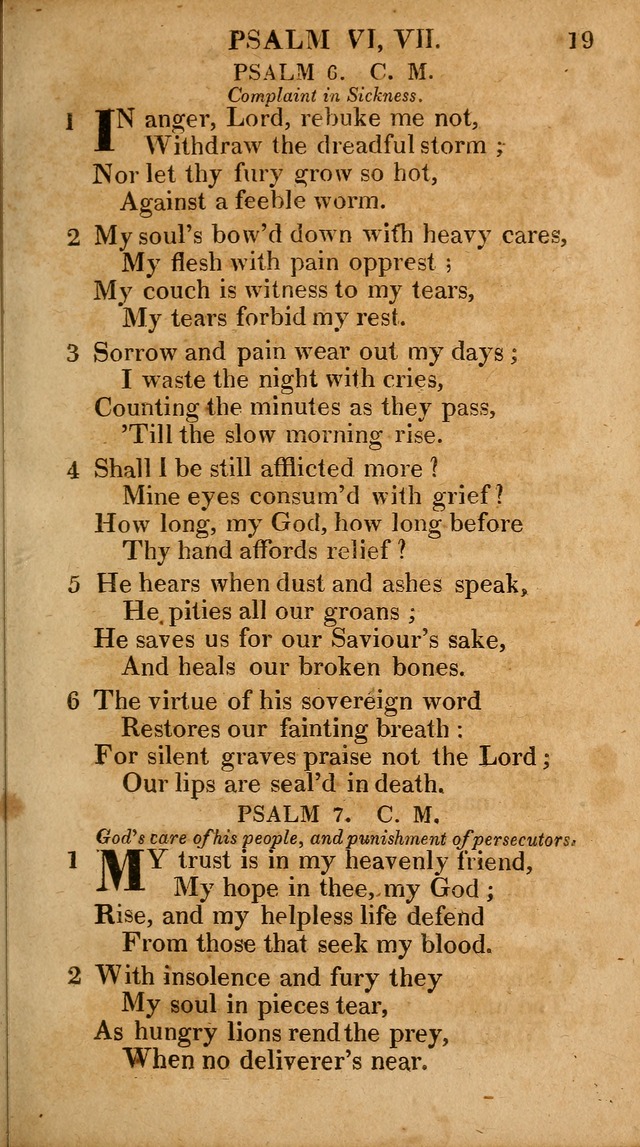 The Psalms and Hymns: with the catechism, confession of faith and liturgy of the Reformed Dutch Church in North America page 19