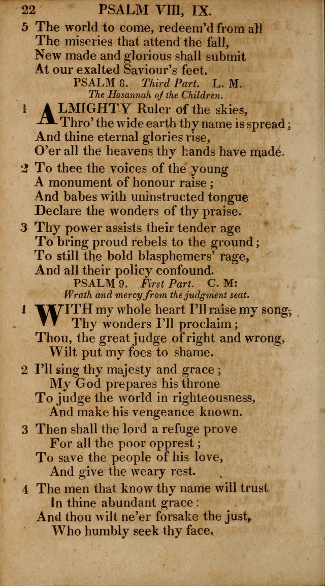 The Psalms and Hymns: with the catechism, confession of faith and liturgy of the Reformed Dutch Church in North America page 22