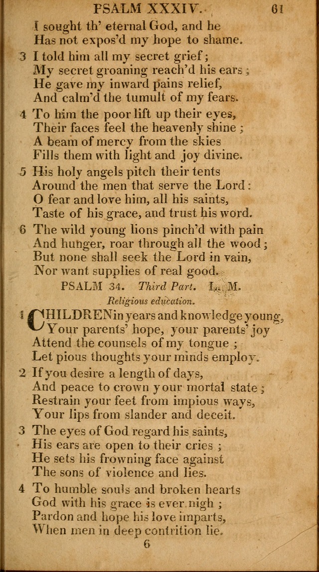 The Psalms and Hymns: with the catechism, confession of faith and liturgy of the Reformed Dutch Church in North America page 61