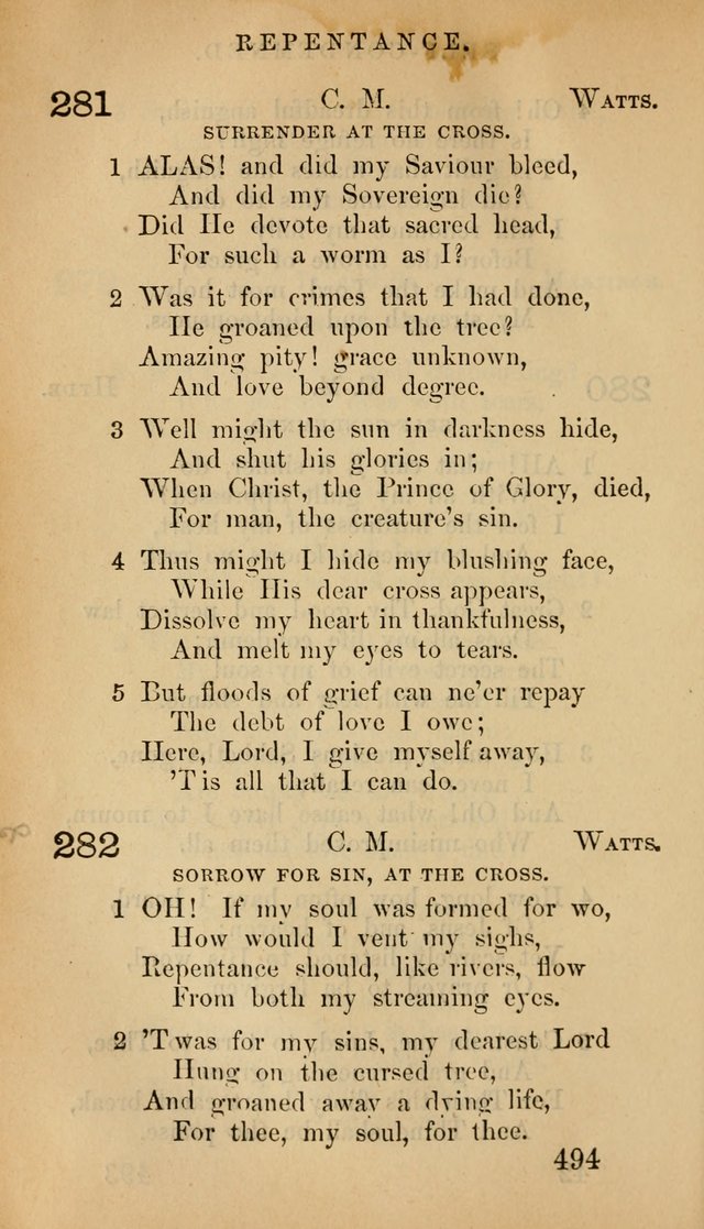 The Psalms and Hymns, with the Doctrinal Standards and Liturgy of the Reformed Protestant Dutch Church in North America page 502