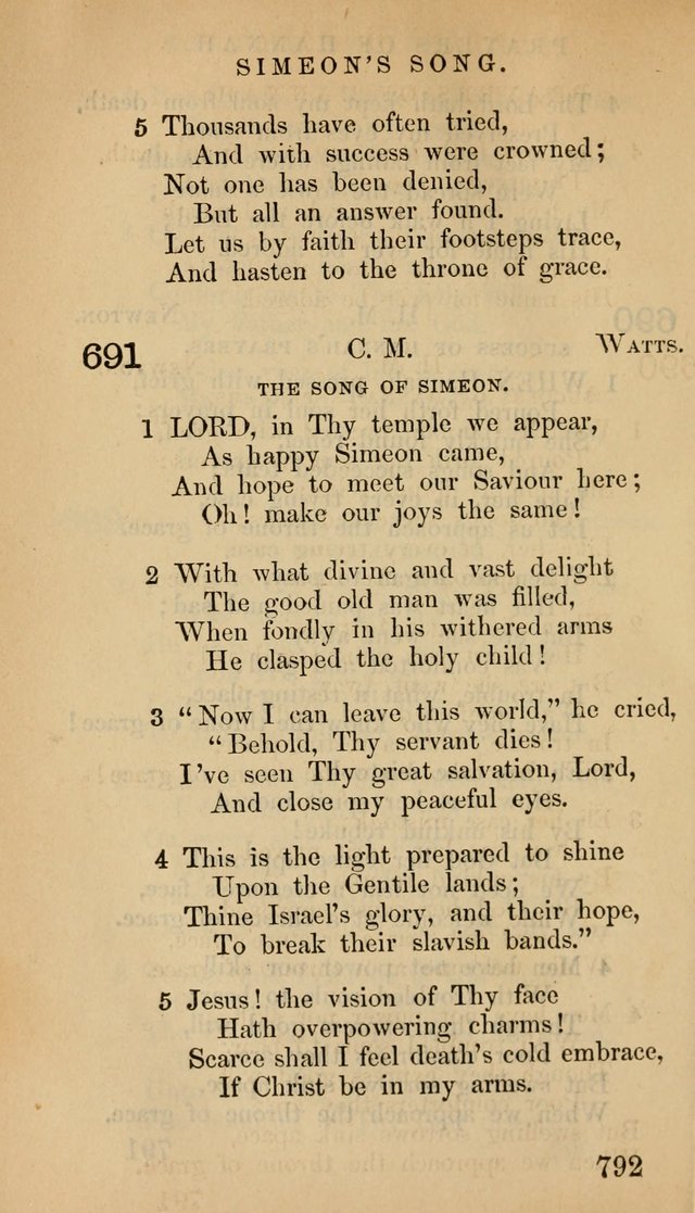 The Psalms and Hymns, with the Doctrinal Standards and Liturgy of the Reformed Protestant Dutch Church in North America page 800