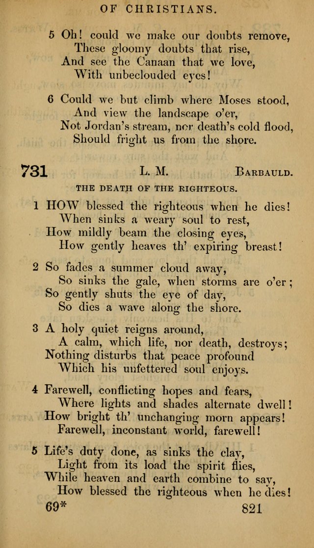 The Psalms and Hymns, with the Doctrinal Standards and Liturgy of the Reformed Protestant Dutch Church in North America page 829