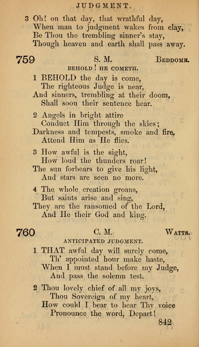 The Psalms and Hymns, with the Doctrinal Standards and Liturgy of the Reformed Protestant Dutch Church in North America page 850