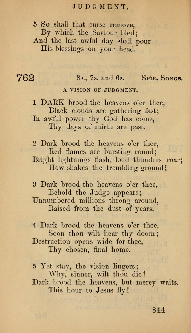 The Psalms and Hymns, with the Doctrinal Standards and Liturgy of the Reformed Protestant Dutch Church in North America page 852