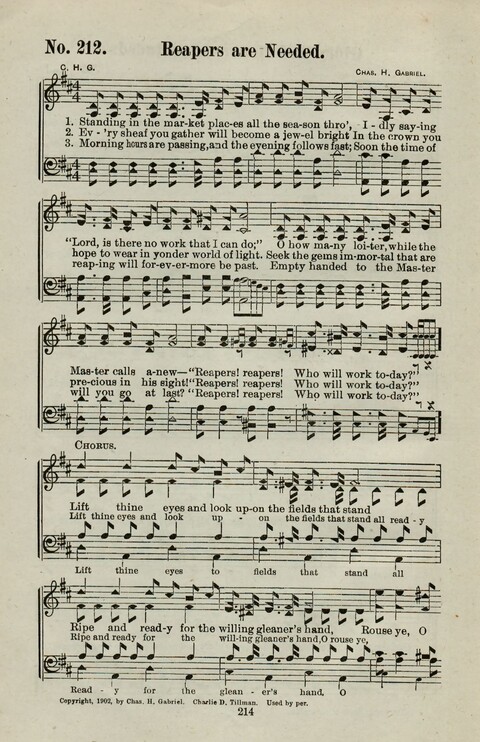 Praise Him: containing many new and some of the best of the old hymns and tunes for all occasions of Christian work and worship page 212