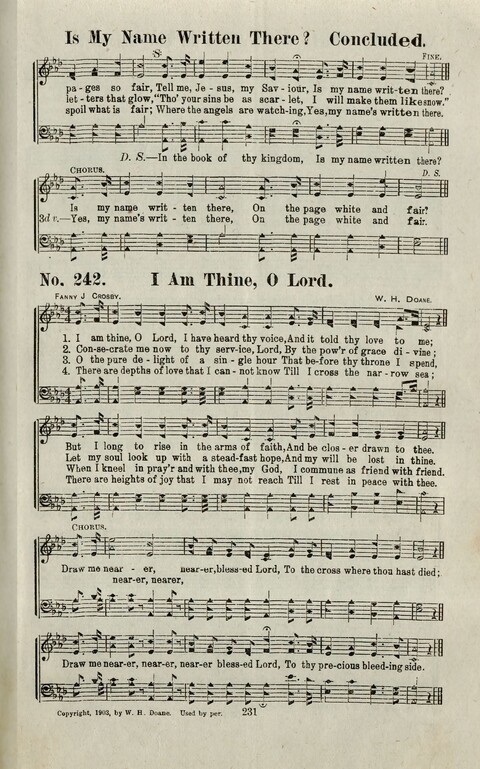 Praise Him: containing many new and some of the best of the old hymns and tunes for all occasions of Christian work and worship page 229