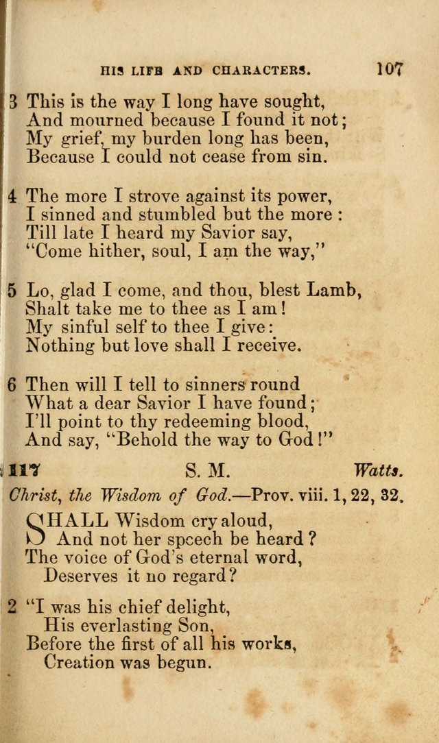 Pocket Hymns: original and selected. designed for the use of the regular Baptist church, and all who love our Lord Jesus Christ page 107