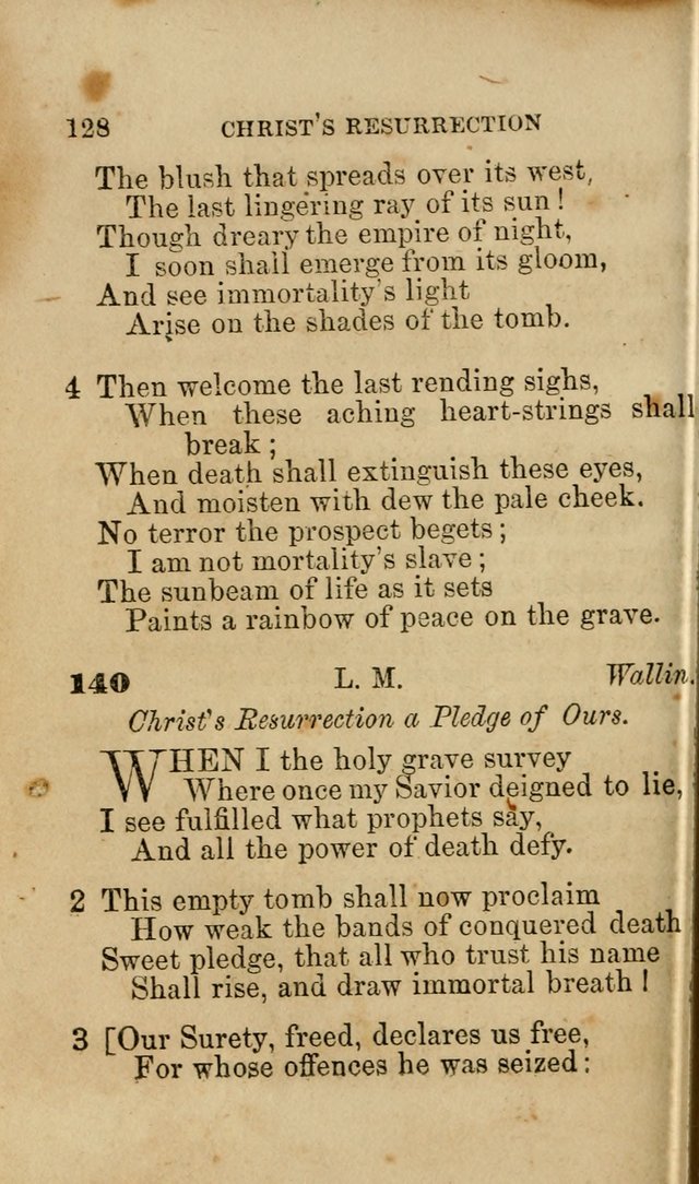 Pocket Hymns: original and selected. designed for the use of the regular Baptist church, and all who love our Lord Jesus Christ page 128