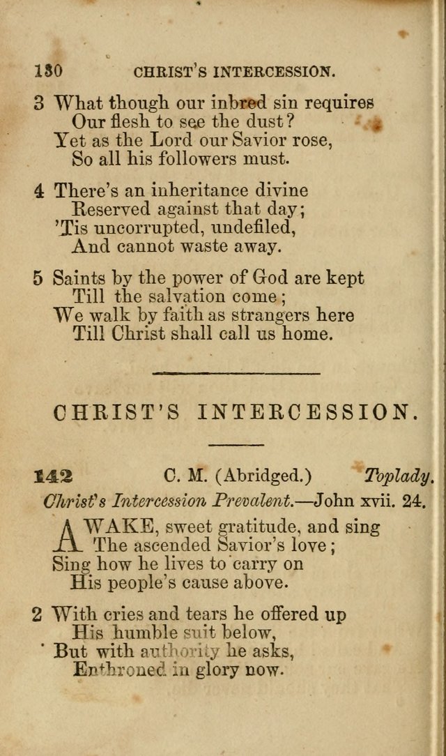 Pocket Hymns: original and selected. designed for the use of the regular Baptist church, and all who love our Lord Jesus Christ page 130