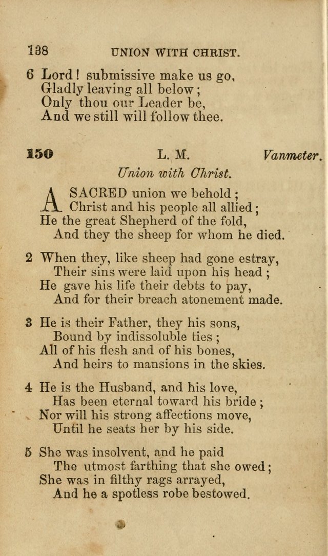 Pocket Hymns: original and selected. designed for the use of the regular Baptist church, and all who love our Lord Jesus Christ page 138