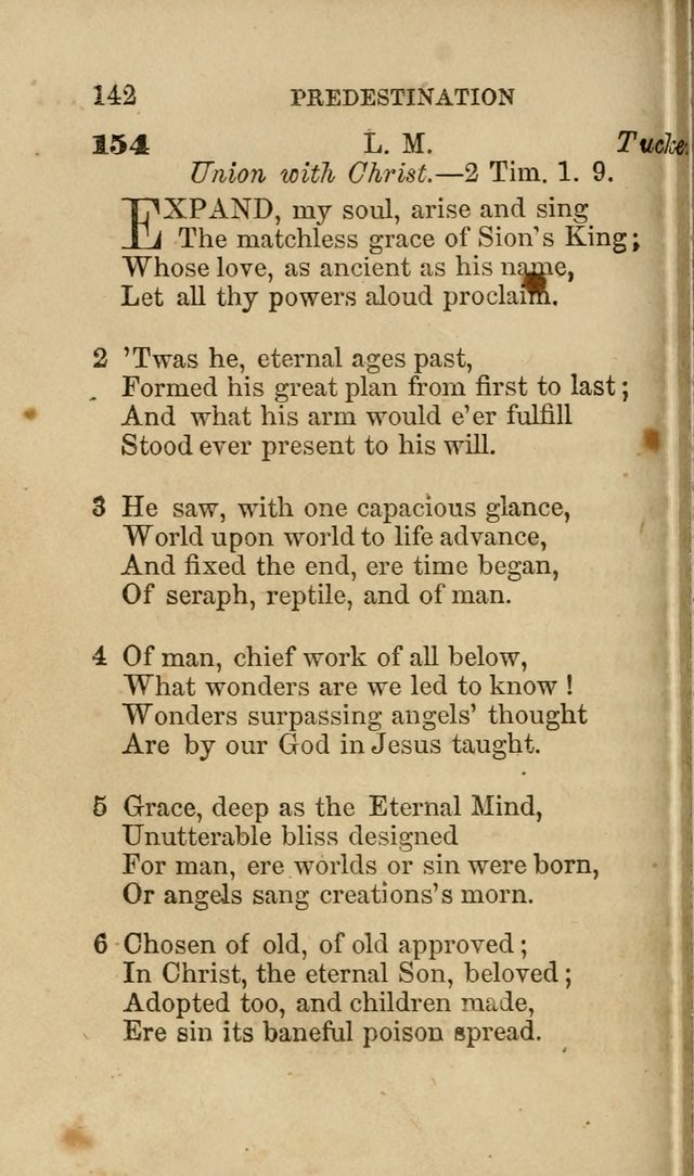 Pocket Hymns: original and selected. designed for the use of the regular Baptist church, and all who love our Lord Jesus Christ page 142