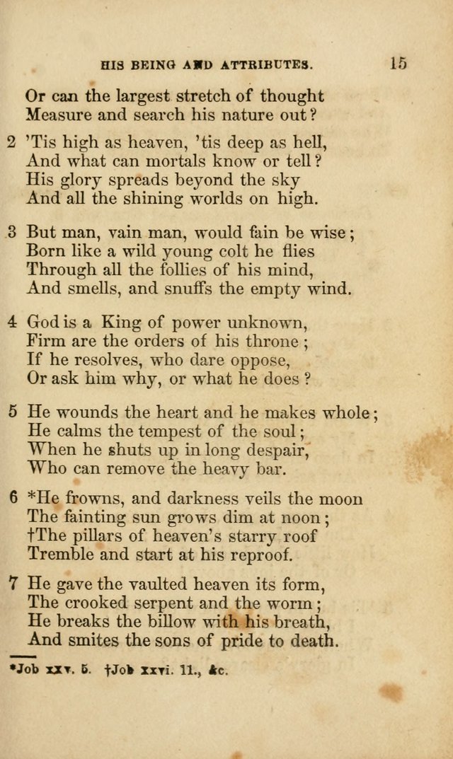 Pocket Hymns: original and selected. designed for the use of the regular Baptist church, and all who love our Lord Jesus Christ page 15