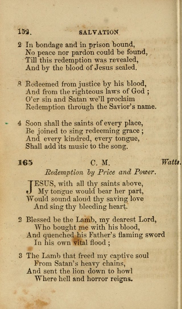 Pocket Hymns: original and selected. designed for the use of the regular Baptist church, and all who love our Lord Jesus Christ page 152