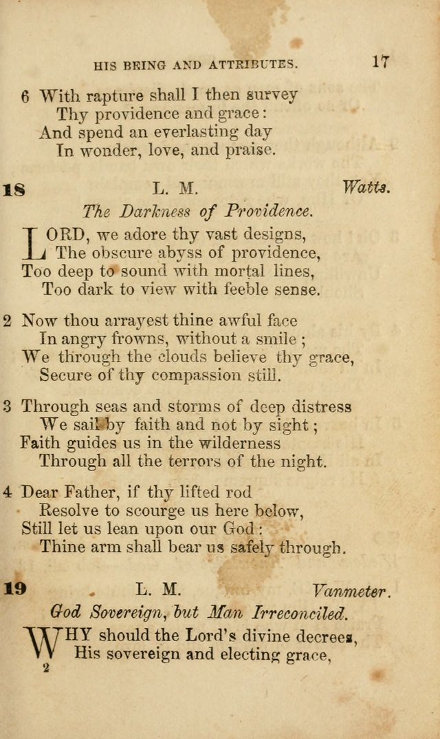 Pocket Hymns: original and selected. designed for the use of the regular Baptist church, and all who love our Lord Jesus Christ page 17