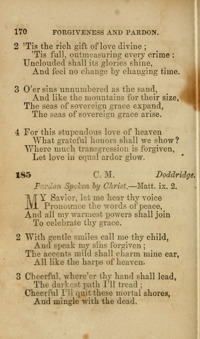 Pocket Hymns: original and selected. designed for the use of the regular Baptist church, and all who love our Lord Jesus Christ page 170