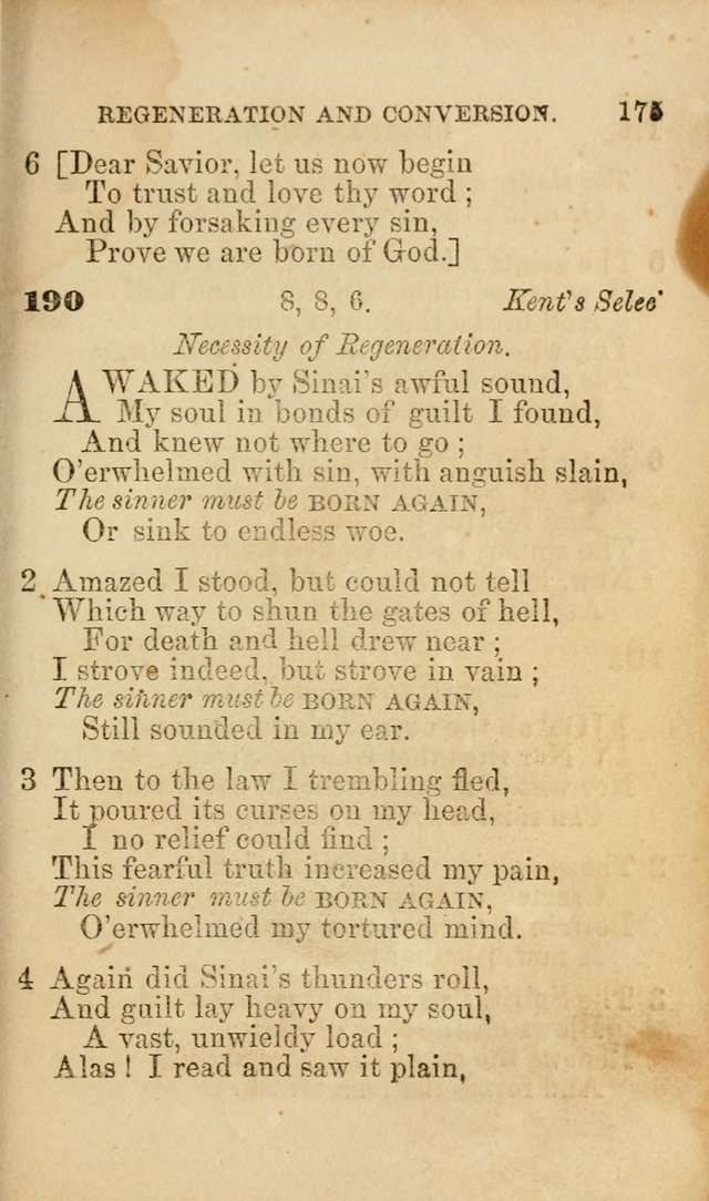 Pocket Hymns: original and selected. designed for the use of the regular Baptist church, and all who love our Lord Jesus Christ page 175