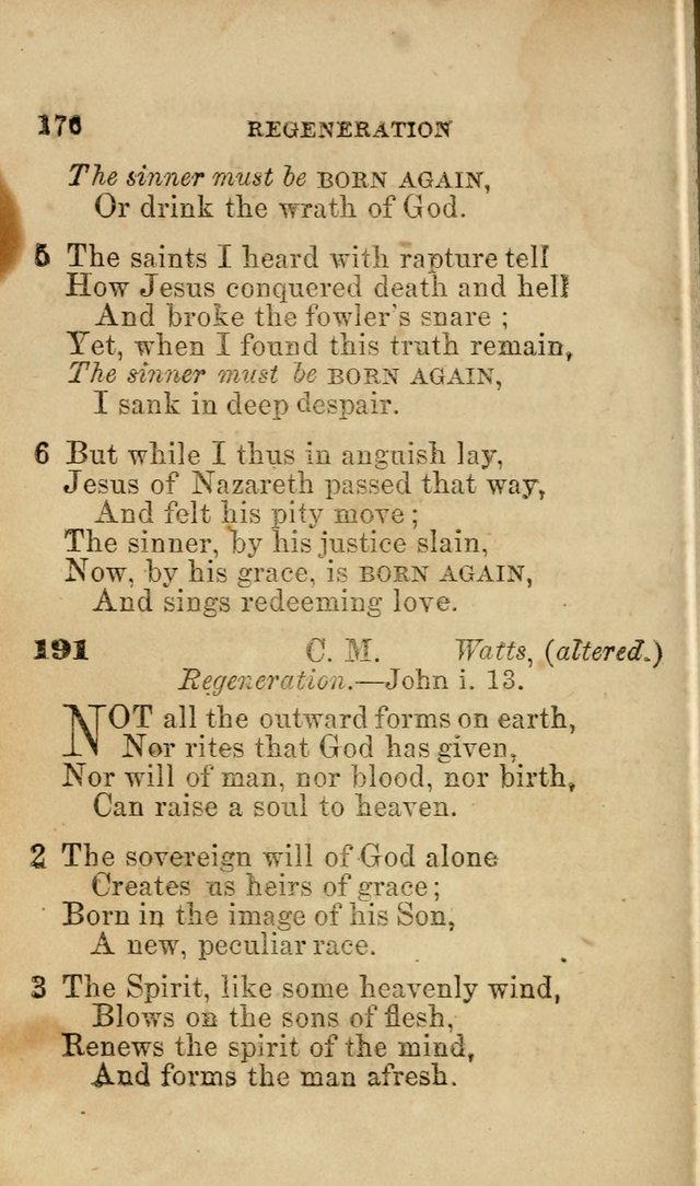 Pocket Hymns: original and selected. designed for the use of the regular Baptist church, and all who love our Lord Jesus Christ page 176