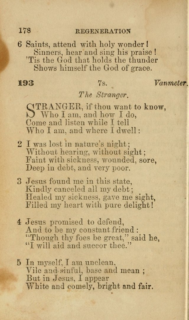 Pocket Hymns: original and selected. designed for the use of the regular Baptist church, and all who love our Lord Jesus Christ page 178