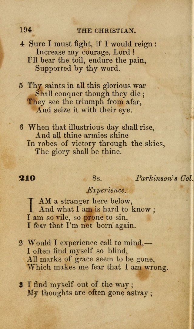 Pocket Hymns: original and selected. designed for the use of the regular Baptist church, and all who love our Lord Jesus Christ page 194