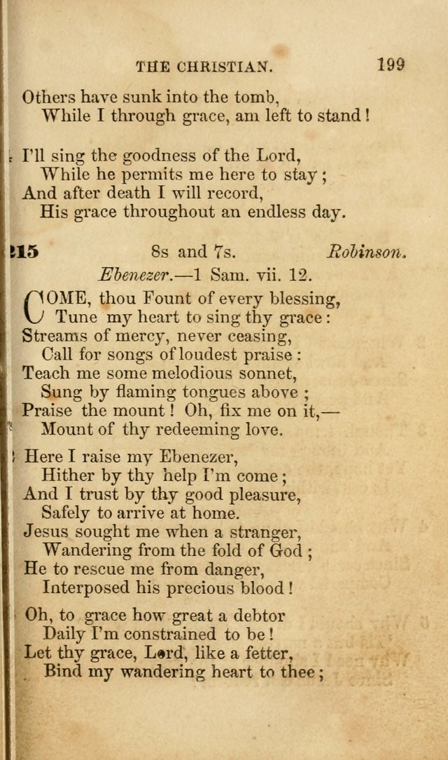 Pocket Hymns: original and selected. designed for the use of the regular Baptist church, and all who love our Lord Jesus Christ page 199