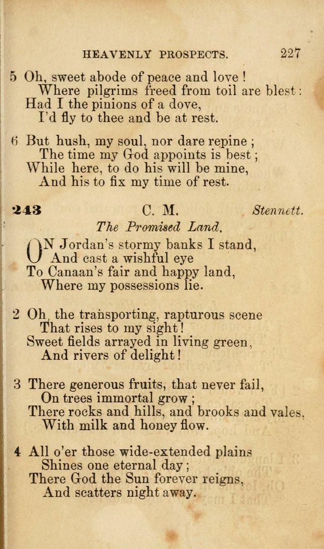 Pocket Hymns: original and selected. designed for the use of the regular Baptist church, and all who love our Lord Jesus Christ page 227