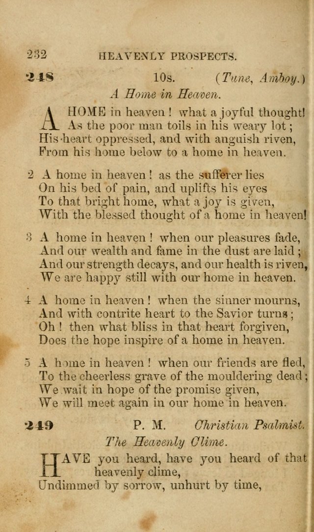 Pocket Hymns: original and selected. designed for the use of the regular Baptist church, and all who love our Lord Jesus Christ page 232