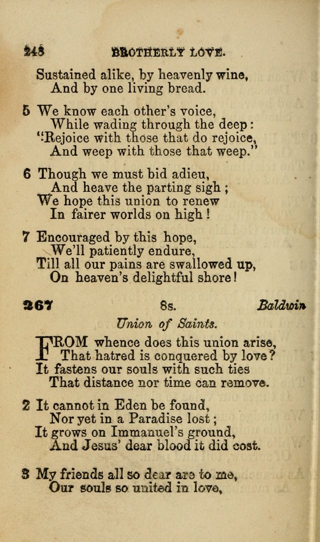 Pocket Hymns: original and selected. designed for the use of the regular Baptist church, and all who love our Lord Jesus Christ page 248