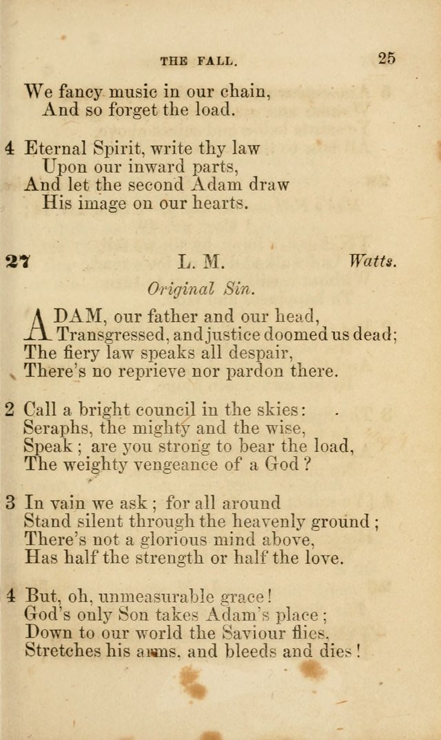 Pocket Hymns: original and selected. designed for the use of the regular Baptist church, and all who love our Lord Jesus Christ page 25