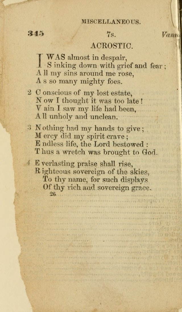 Pocket Hymns: original and selected. designed for the use of the regular Baptist church, and all who love our Lord Jesus Christ page 308