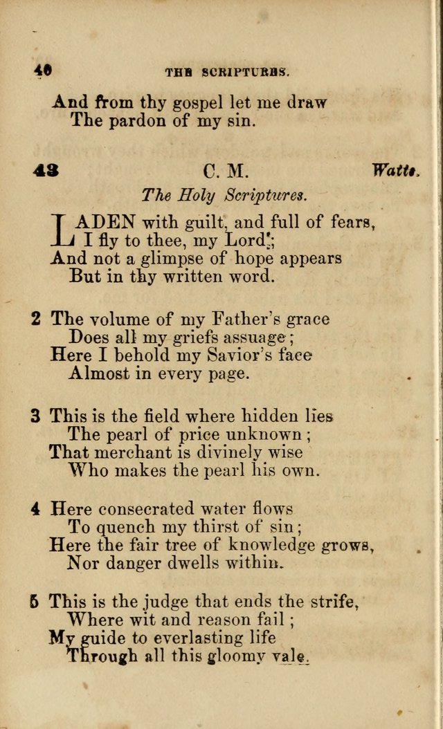 Pocket Hymns: original and selected. designed for the use of the regular Baptist church, and all who love our Lord Jesus Christ page 40