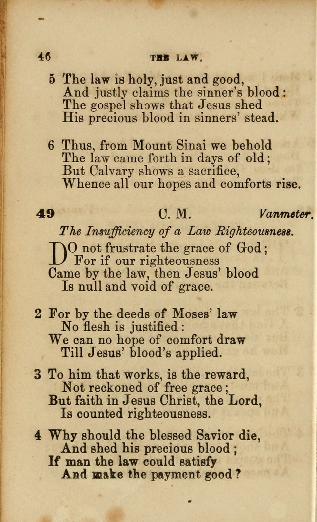 Pocket Hymns: original and selected. designed for the use of the regular Baptist church, and all who love our Lord Jesus Christ page 46