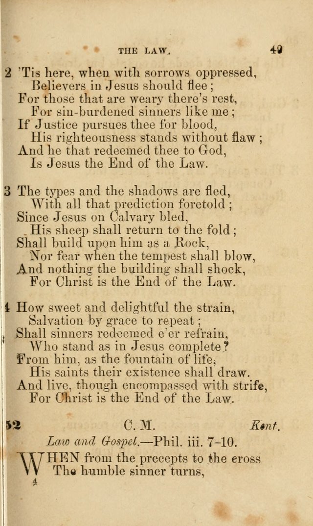 Pocket Hymns: original and selected. designed for the use of the regular Baptist church, and all who love our Lord Jesus Christ page 49