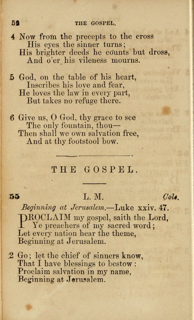 Pocket Hymns: original and selected. designed for the use of the regular Baptist church, and all who love our Lord Jesus Christ page 52