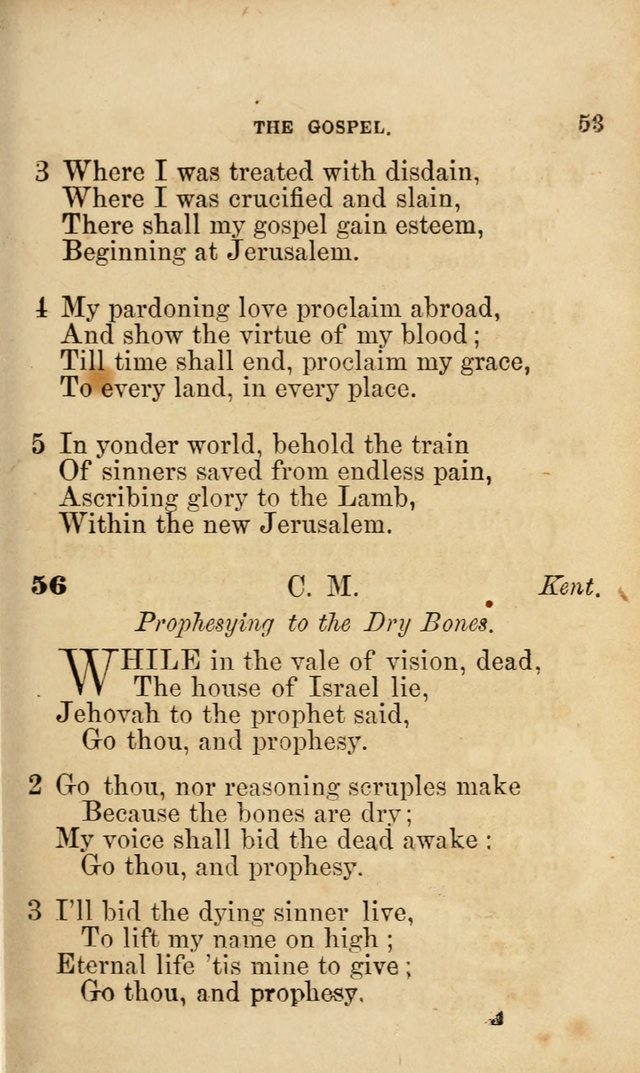 Pocket Hymns: original and selected. designed for the use of the regular Baptist church, and all who love our Lord Jesus Christ page 53