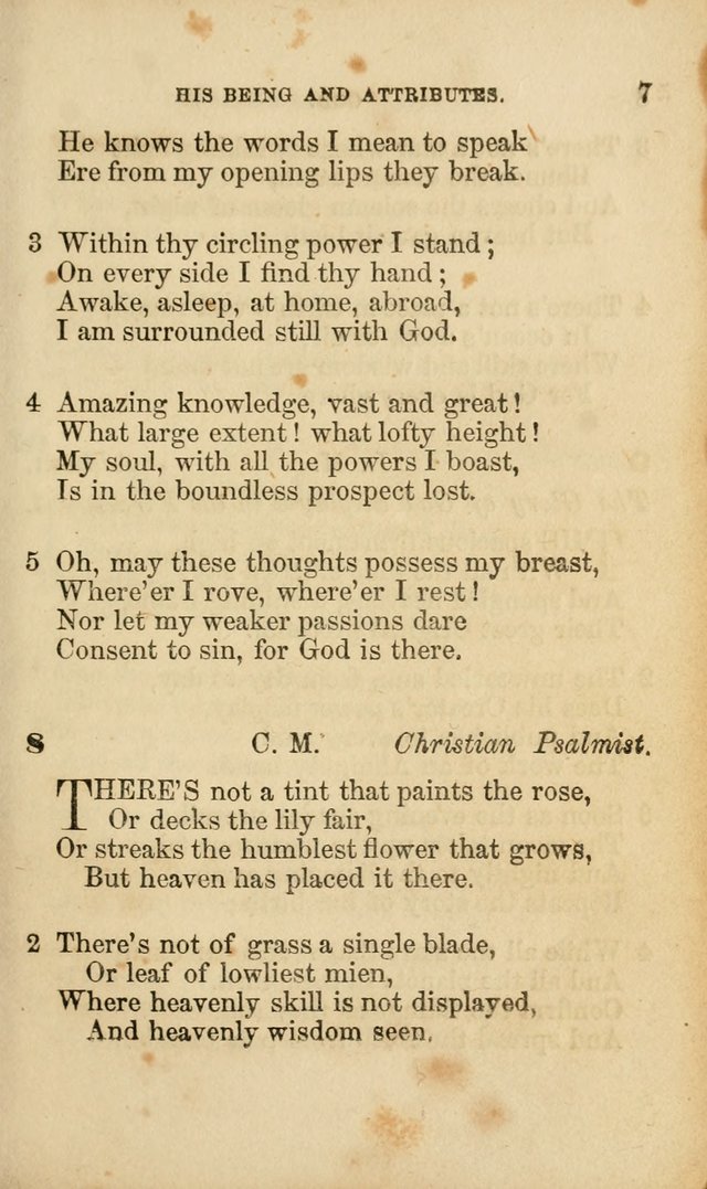 Pocket Hymns: original and selected. designed for the use of the regular Baptist church, and all who love our Lord Jesus Christ page 7