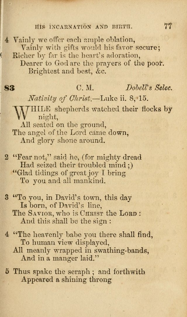 Pocket Hymns: original and selected. designed for the use of the regular Baptist church, and all who love our Lord Jesus Christ page 77