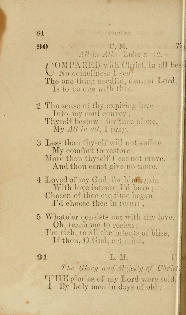 Pocket Hymns: original and selected. designed for the use of the regular Baptist church, and all who love our Lord Jesus Christ page 84