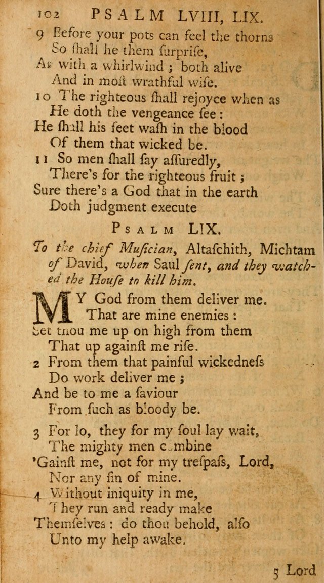 The Psalms, Hymns, and Spiritual Songs of the Old and New-Testament: faithfully translated into English metre: for the use, edification, and comfort of the saints...especially in New-England (25th ed) page 106