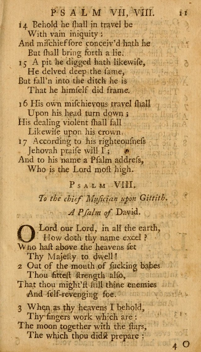 The Psalms, Hymns, and Spiritual Songs of the Old and New-Testament: faithfully translated into English metre: for the use, edification, and comfort of the saints...especially in New-England (25th ed) page 11