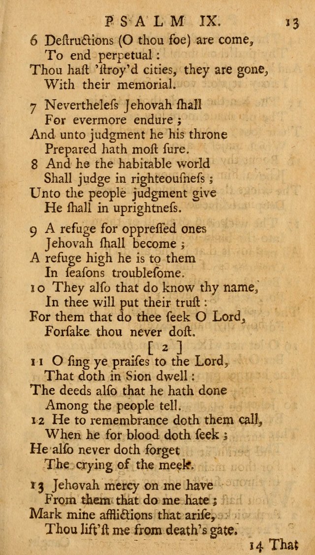 The Psalms, Hymns, and Spiritual Songs of the Old and New-Testament: faithfully translated into English metre: for the use, edification, and comfort of the saints...especially in New-England (25th ed) page 13