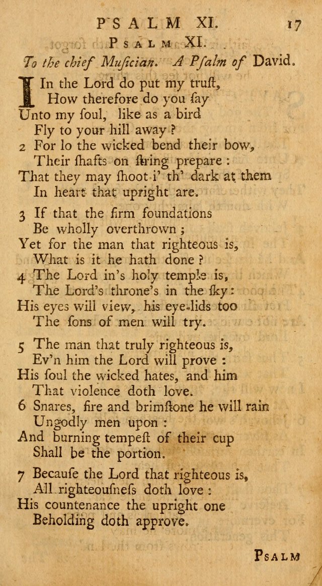 The Psalms, Hymns, and Spiritual Songs of the Old and New-Testament: faithfully translated into English metre: for the use, edification, and comfort of the saints...especially in New-England (25th ed) page 17