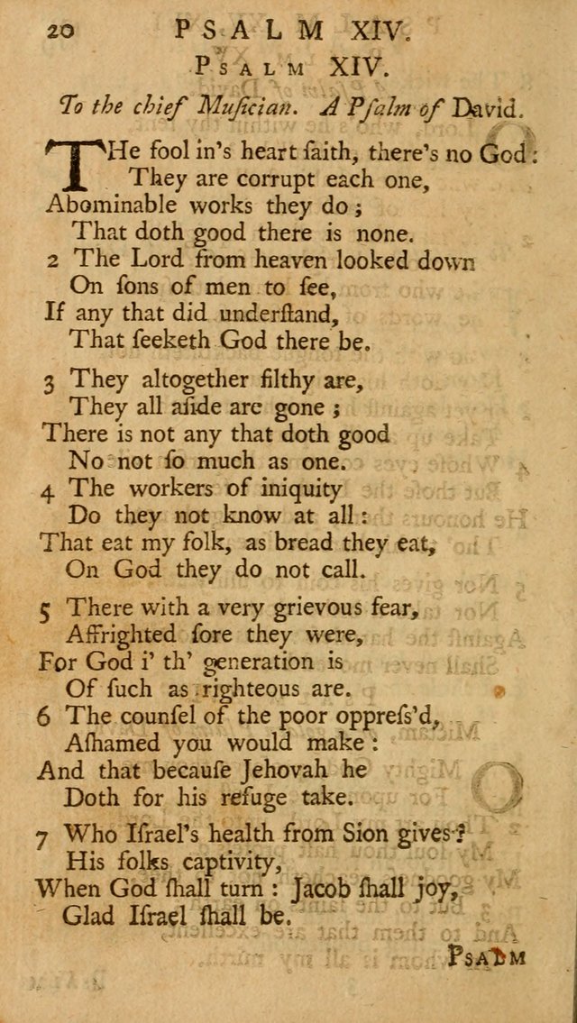 The Psalms, Hymns, and Spiritual Songs of the Old and New-Testament: faithfully translated into English metre: for the use, edification, and comfort of the saints...especially in New-England (25th ed) page 20