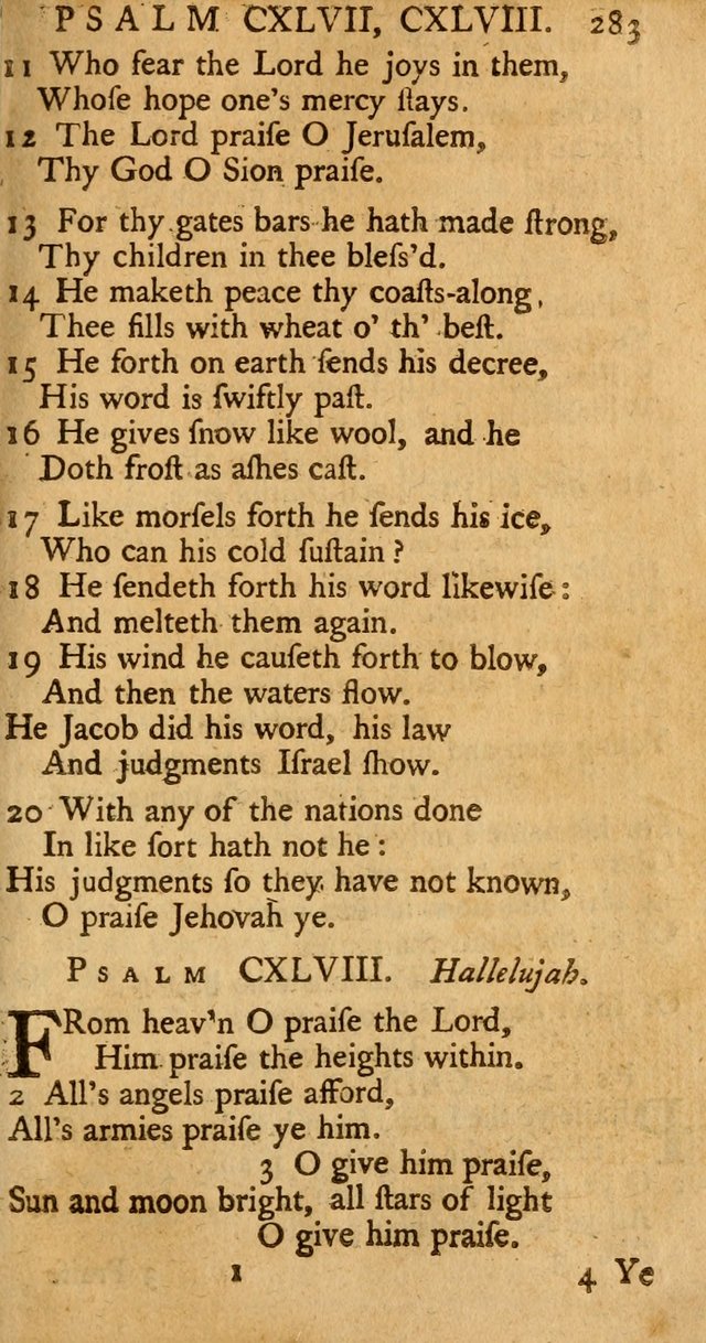 The Psalms, Hymns, and Spiritual Songs of the Old and New-Testament: faithfully translated into English metre: for the use, edification, and comfort of the saints...especially in New-England (25th ed) page 291