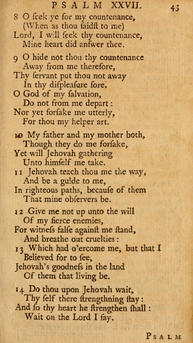 The Psalms, Hymns, and Spiritual Songs of the Old and New-Testament: faithfully translated into English metre: for the use, edification, and comfort of the saints...especially in New-England (25th ed) page 45