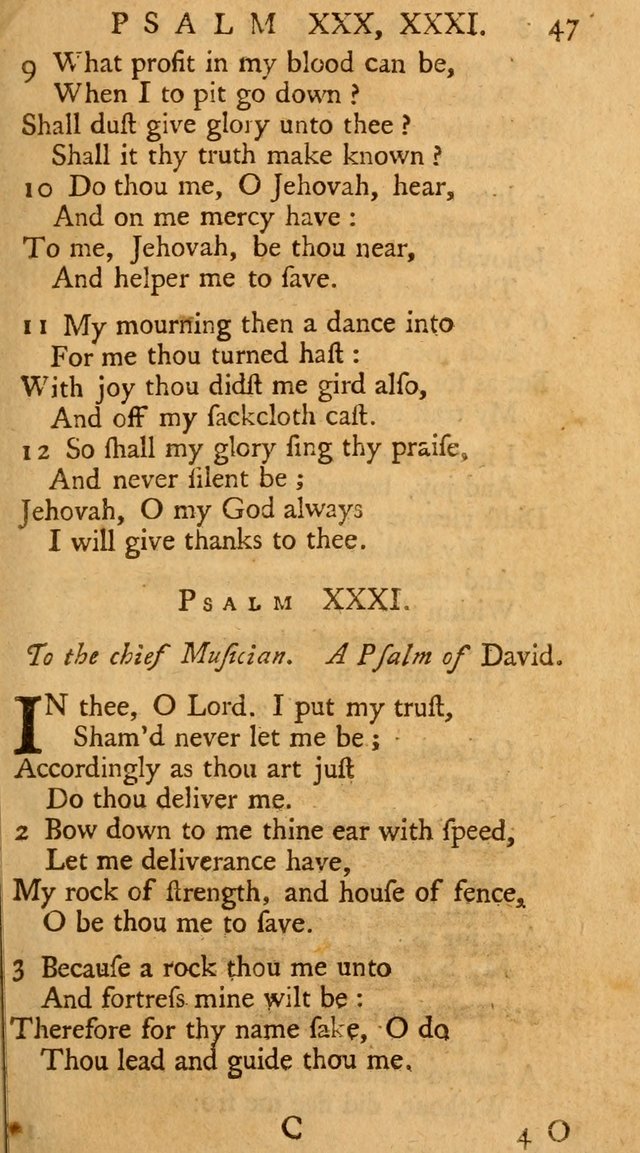 The Psalms, Hymns, and Spiritual Songs of the Old and New-Testament: faithfully translated into English metre: for the use, edification, and comfort of the saints...especially in New-England (25th ed) page 49