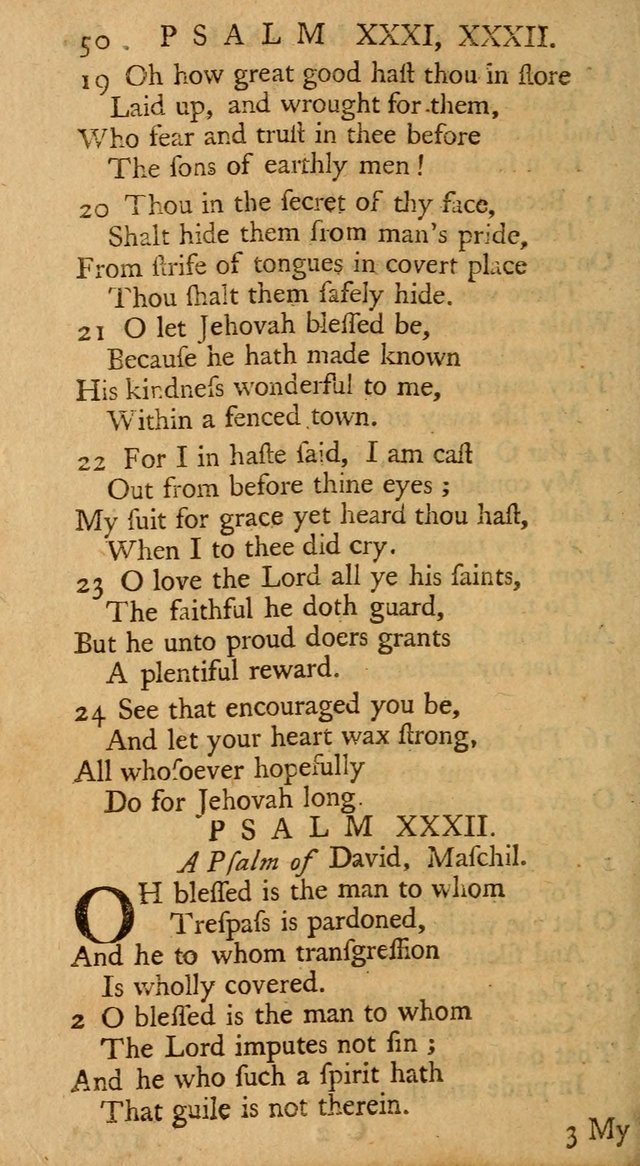 The Psalms, Hymns, and Spiritual Songs of the Old and New-Testament: faithfully translated into English metre: for the use, edification, and comfort of the saints...especially in New-England (25th ed) page 52