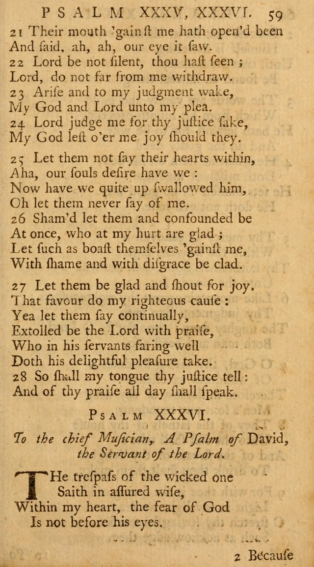 The Psalms, Hymns, and Spiritual Songs of the Old and New-Testament: faithfully translated into English metre: for the use, edification, and comfort of the saints...especially in New-England (25th ed) page 63