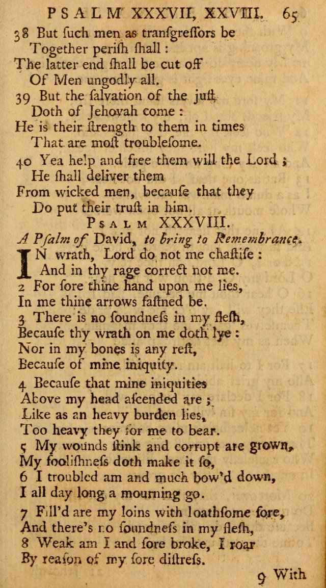 The Psalms, Hymns, and Spiritual Songs of the Old and New-Testament: faithfully translated into English metre: for the use, edification, and comfort of the saints...especially in New-England (25th ed) page 69